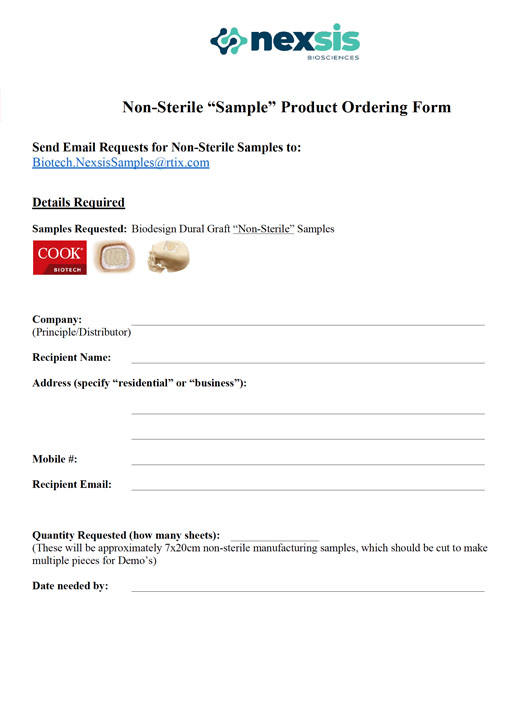 Product Order Form